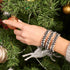 Silber Chrom x Weiß | Glitzerglas Doppelarmband